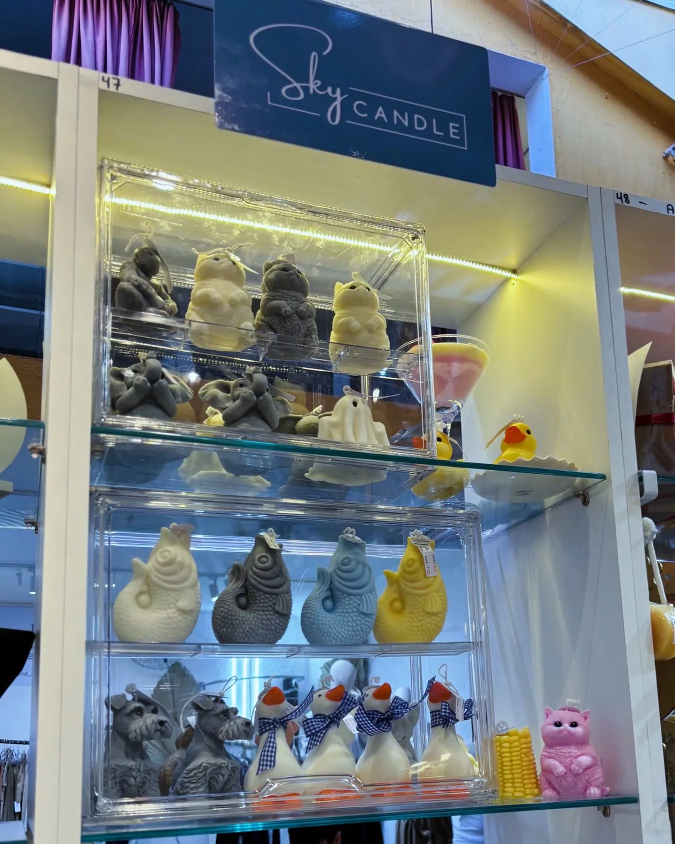 Vitrine da Sky Candle no espaço físico